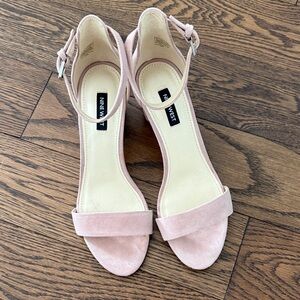 Nine West Suede Blush Pink Heeled Sandals